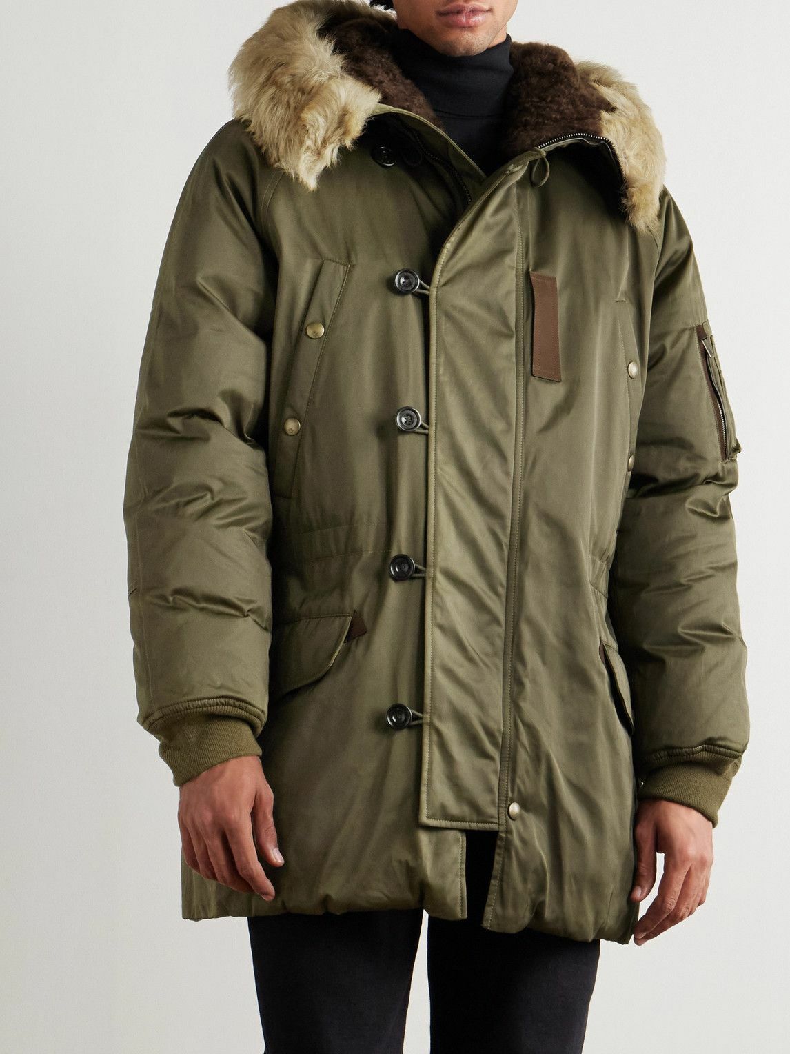 Ralph Lauren Purple label - Shearling-Trimmed Shell Down Jacket - Green