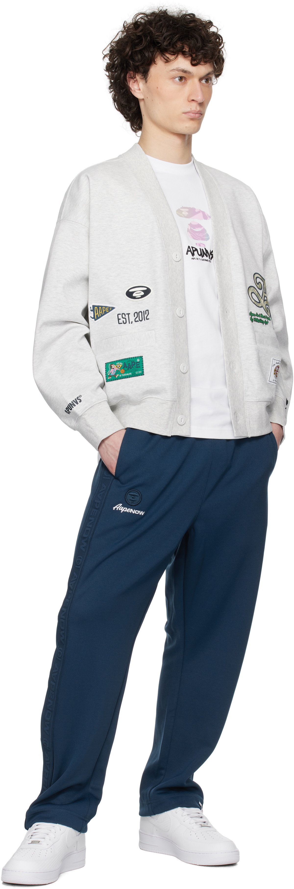 AAPE by A Bathing Ape Gray Main Cardigan