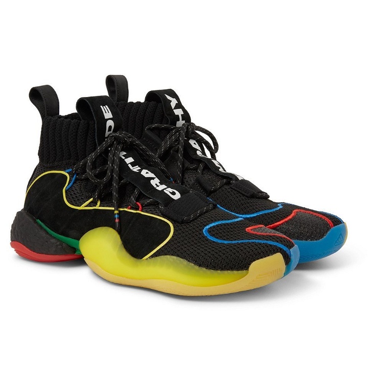 Photo: adidas Consortium - Pharrell Williams Crazy BYW LVL X Mesh and Suede Sneakers - Men - Black