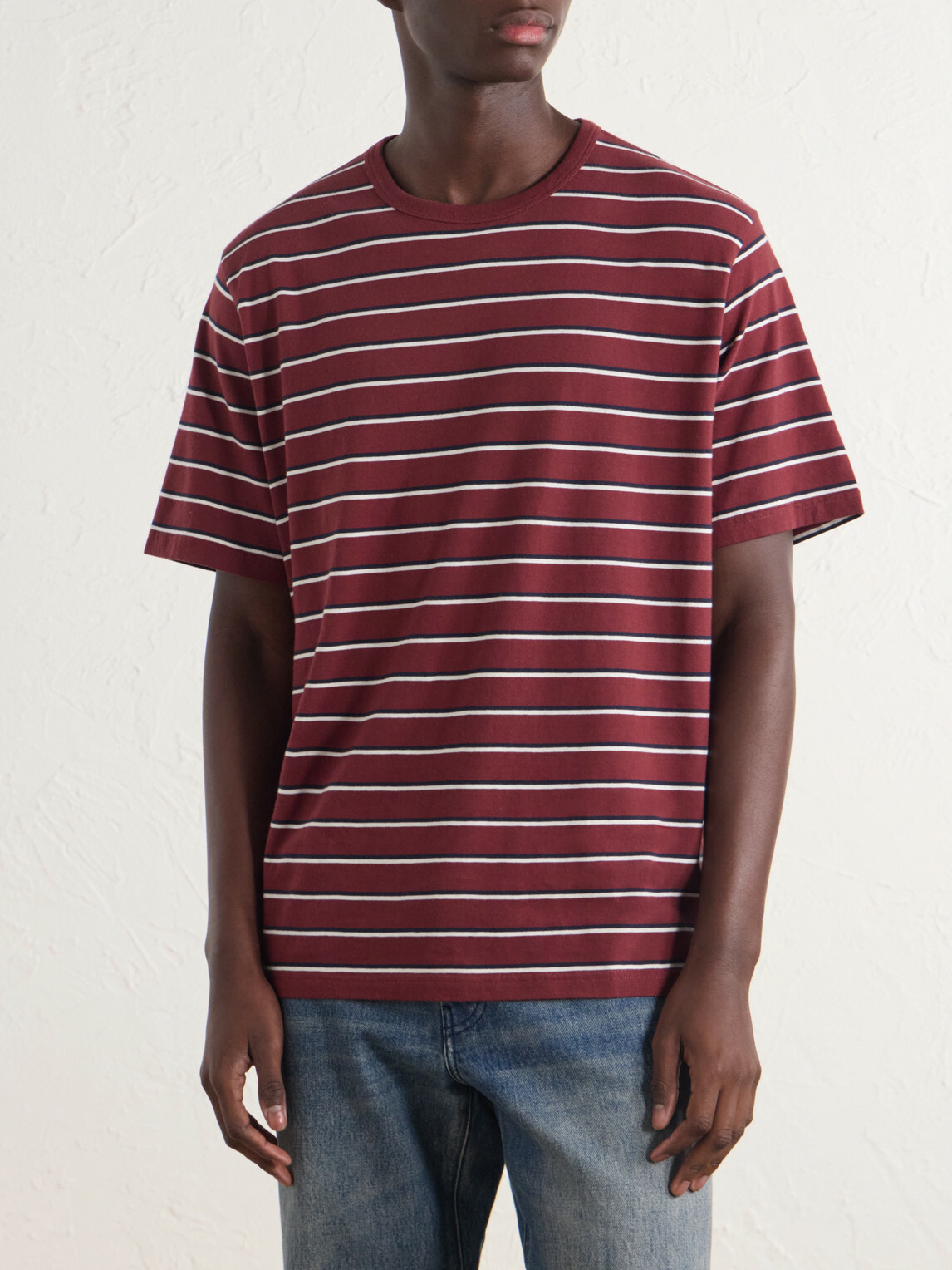 Aimé Leon Dore - Striped Cotton-Jersey T-Shirt - Red