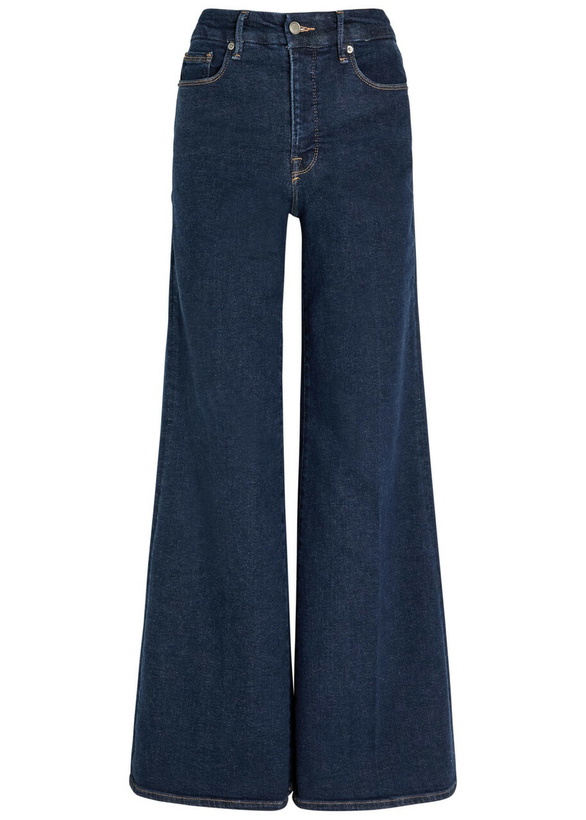 Photo: Good American Good Waist Palazzo Wide-leg Jeans Blue
