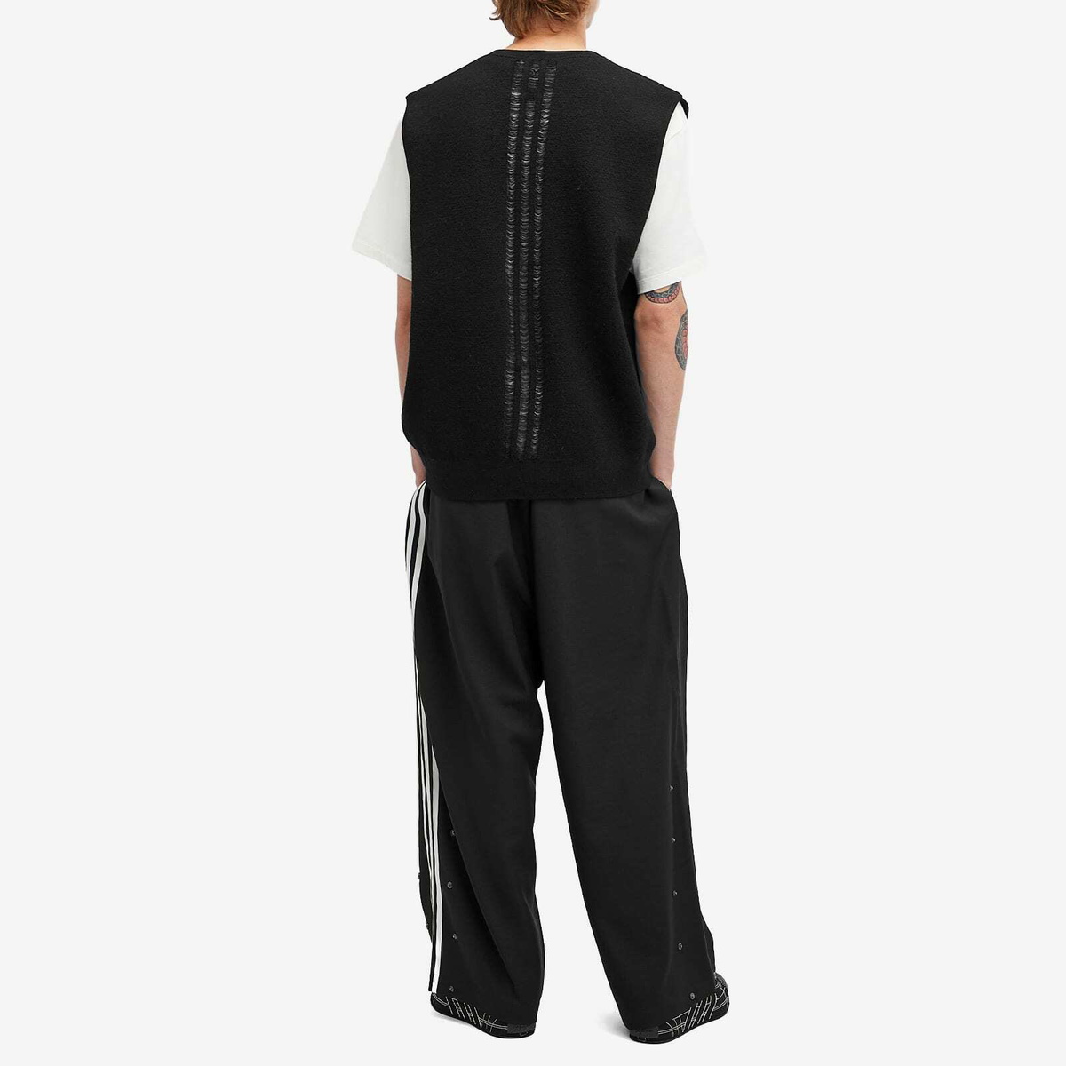 Y-3 Men's 3-Stripe Knit Vest in Black Y-3