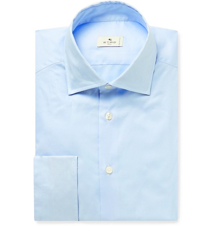 Photo: ETRO - Slim-Fit Poplin-Trimmed Cotton Oxford Shirt - Blue