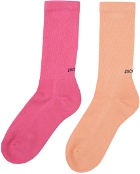 SOCKSSS Two-Pack Orange & Pink Socks