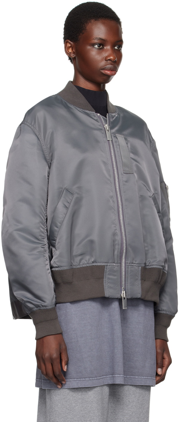ジャケット・アウター Sacai gray panel tailored jacket 22aw sacai Gray Nylon Bomber Jacket Sacai