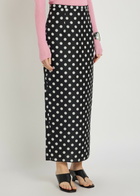 Khaite Winton Polka-dot Silk Midi Skirt Black And White
