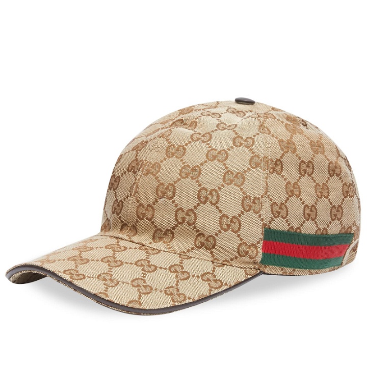 Photo: Gucci Men's Patch Logo Jacquard Baseball Cap in Beige