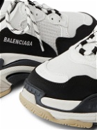 Balenciaga - Triple S Mesh, Nubuck and Leather Sneakers - White