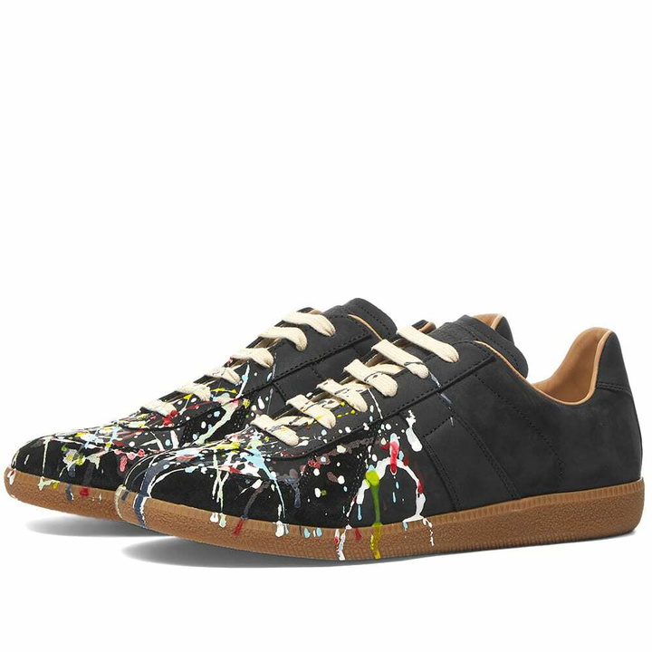 Photo: Maison Margiela Men's Painted Replica Sneakers in Black/Multi