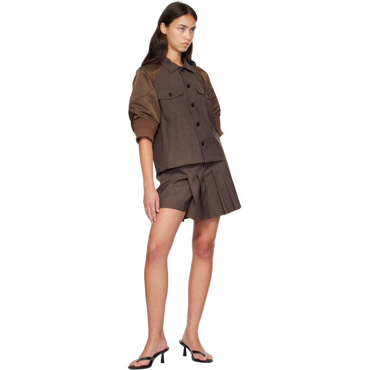 sacai Brown Suiting Skort