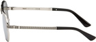 Versace Silver Greca Flow Navigator Sunglasses