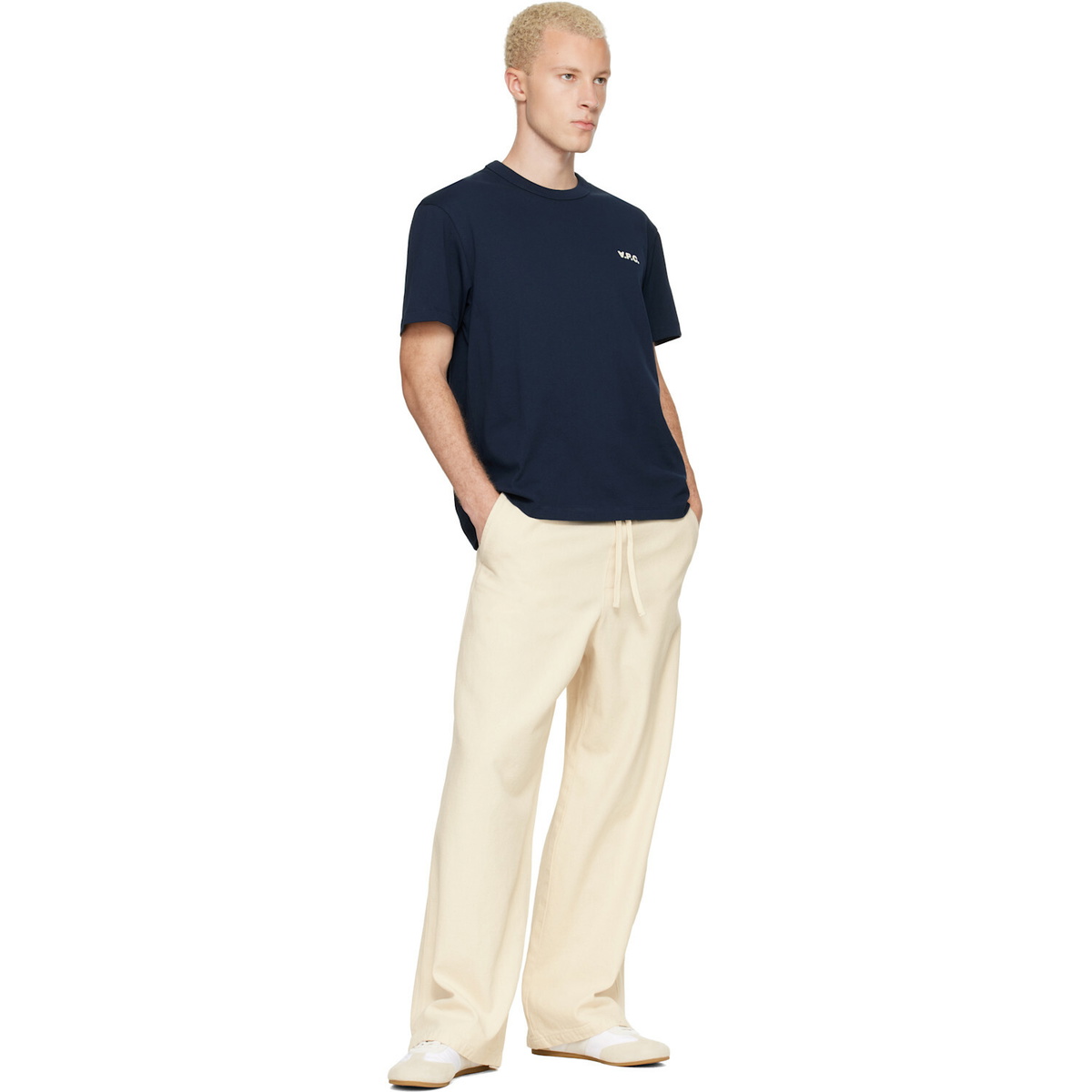 A.P.C. Navy Boxy Petit 'VPC' T-shirt