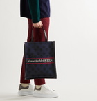 ALEXANDER MCQUEEN - Logo-Jacquard Leather Tote Bag - Blue