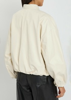 Arma Nova Reversible Leather Bomber Jacket Ecru