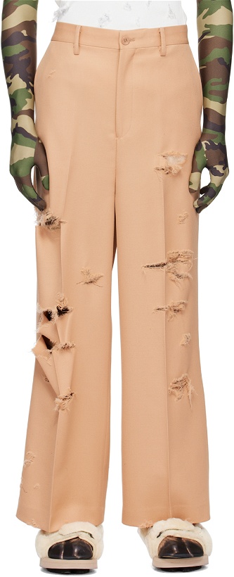 Photo: Doublet Beige Destroyed Trousers