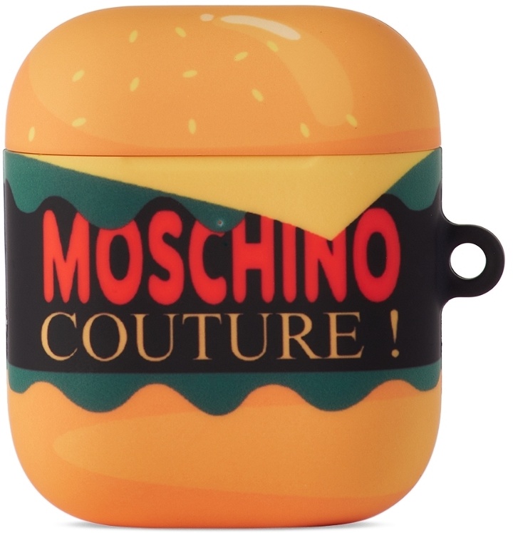 Photo: Moschino Orange & Black Hamburger Airpods Headphone Case