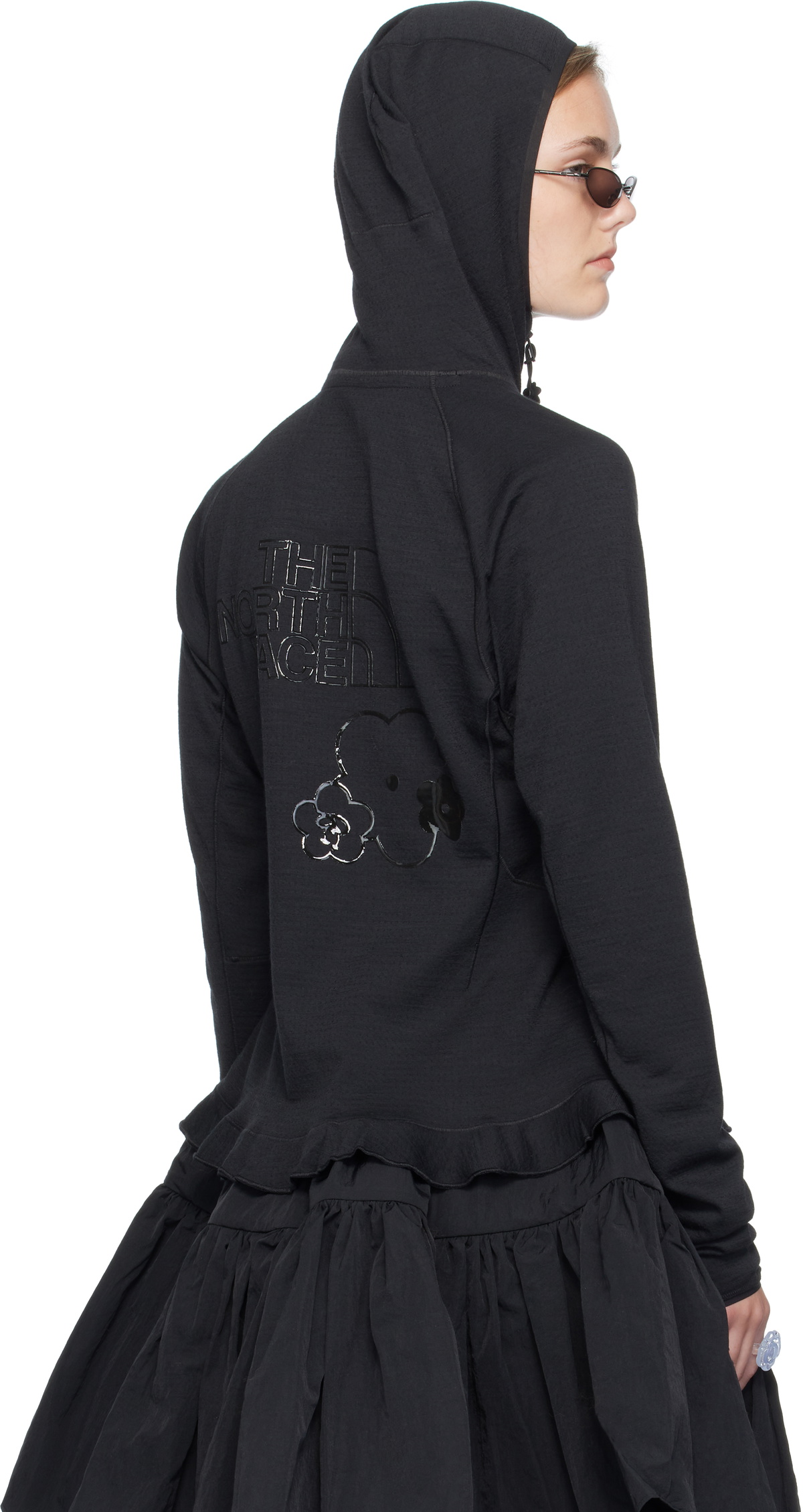 Cecilie Bahnsen Black The North Face Edition Dotknit Wool Baselayer Hoodie