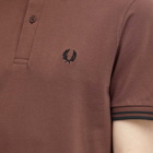 Fred Perry Men's Original Twin Tipped Polo Shirt in Brick/Black