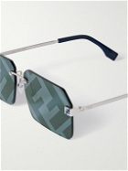 Fendi - Sky Silver-Tone Square-Frame Sunglasses