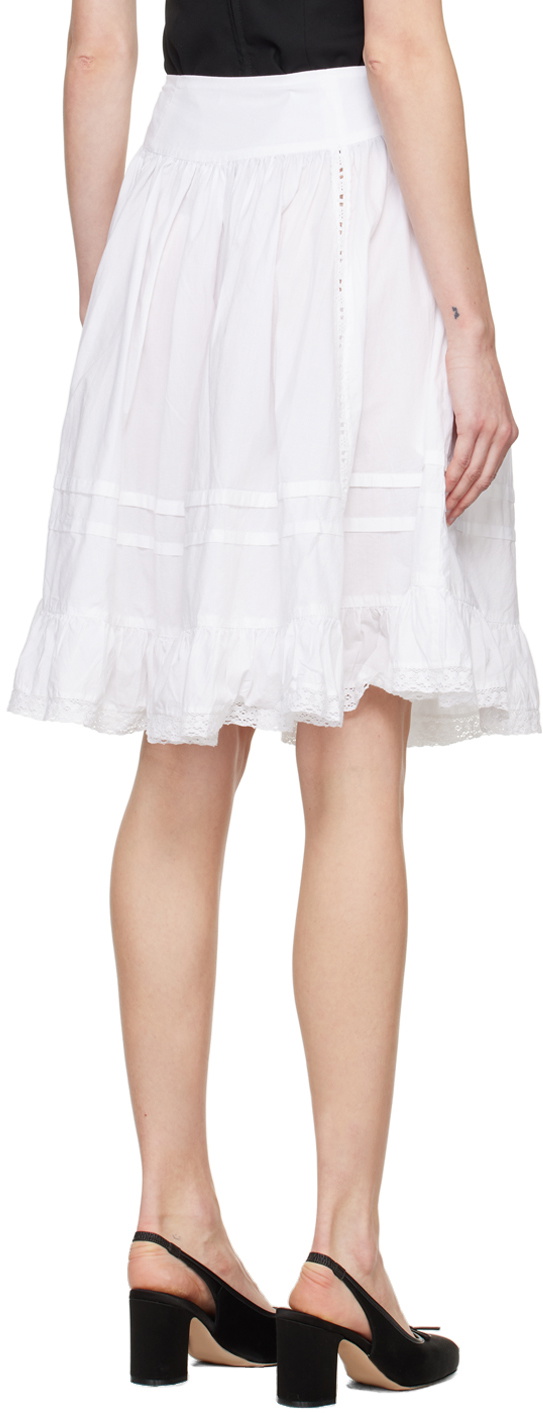 Sandy Liang White Calico Midi Skirt