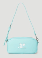 Courrèges - Logo Baguette Shoulder Bag in Light Blue