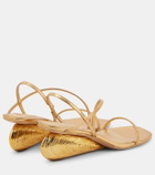 Simkhai Bridget metallic leather wedges