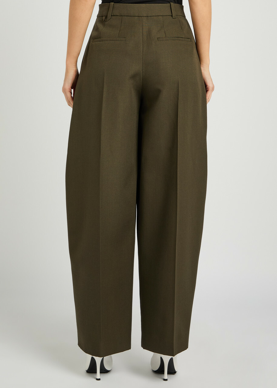 Jacquemus Le Pantalon D'homme Pleated Wool Trousers Khaki