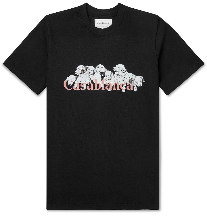 Photo: Casablanca - Printed Cotton-Jersey T-Shirt - Black