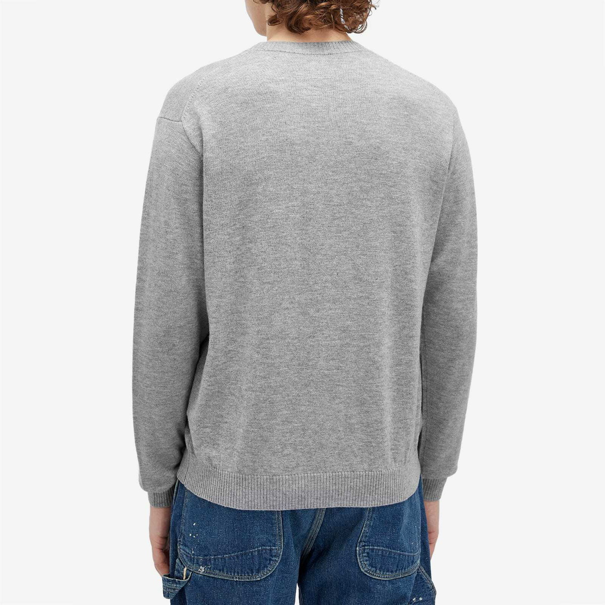 Human Made Men's heart badge knit sweater in Grey Human Made