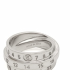 MM6 Maison Margiela Men's Triple Logo Ring in Palladio Polished
