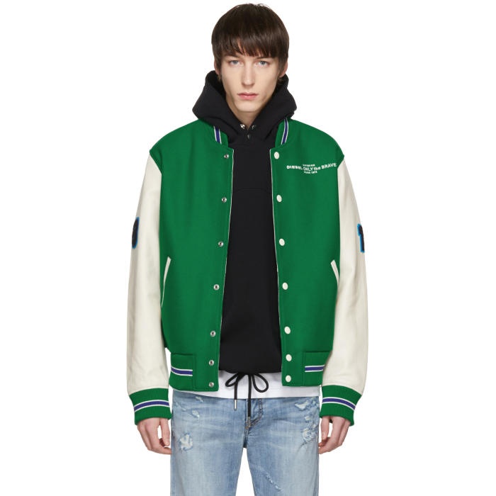 Photo: Diesel Green and Off-White L-Harry Varsity Jacket