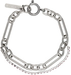 Justine Clenquet SSENSE Exclusive Silver & Pink Paloma Bracelet