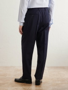Officine Générale - Hugo Straight-Leg Pleated Virgin Wool Trousers - Blue