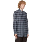 Brioni Grey Cotton Plaid Shirt