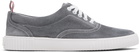 Thom Browne Gray Calf Suede Heritage Sneakers