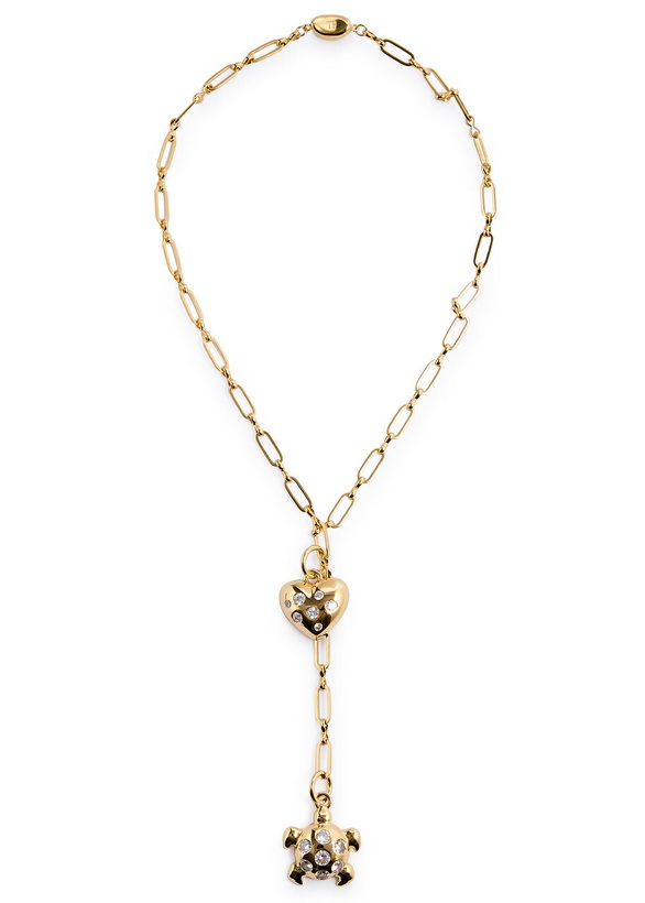 Photo: Timeless Pearly Turtle Heart 24kt Gold-plated Chain Necklace - One Size