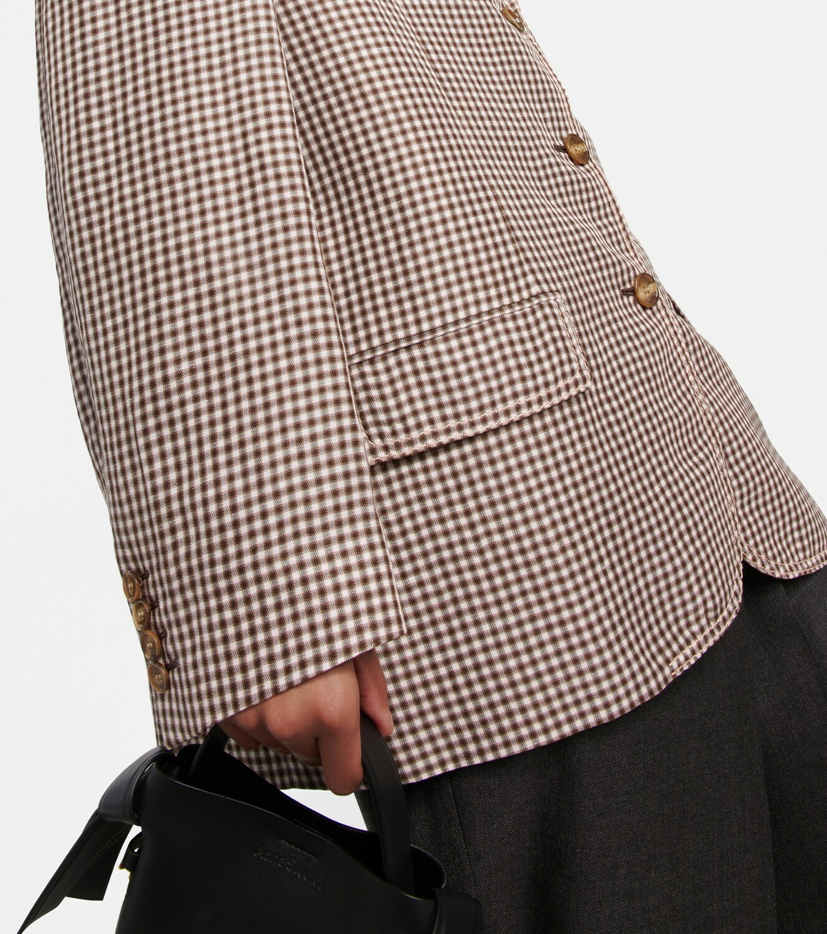 Acne Studios - Gingham linen-blend blazer