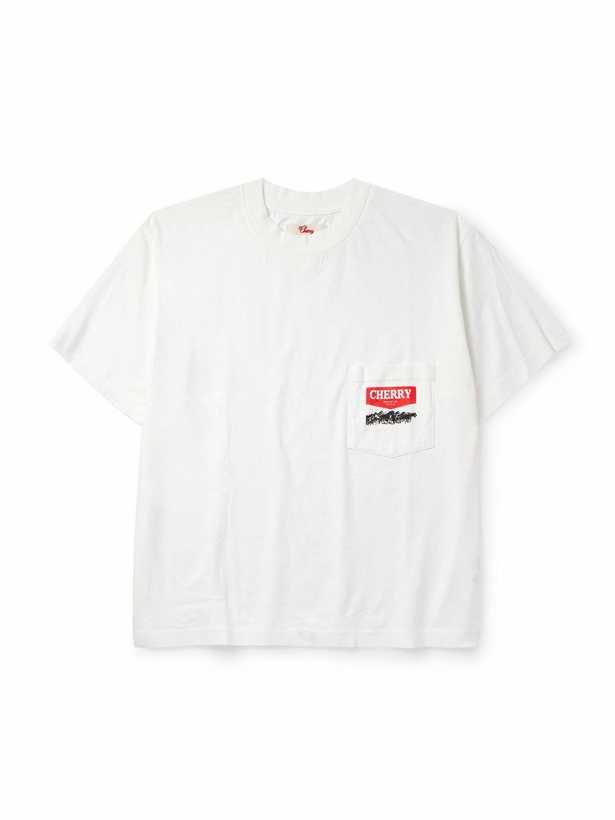Photo: Cherry Los Angeles - Logo-Print Cotton-Jersey T-Shirt - White