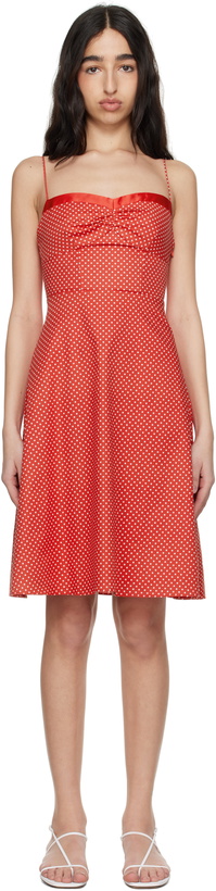 Photo: GUIZIO Red Margaux Midi Dress