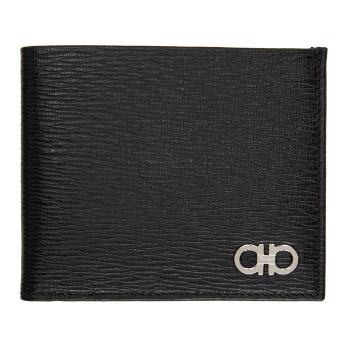 Photo: Salvatore Ferragamo Black Grained Gancini Wallet