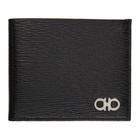 Salvatore Ferragamo Black Grained Gancini Wallet