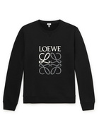 LOEWE - Logo-Embroidered Cotton-Jersey Sweatshirt - Black