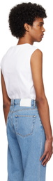 Róhe White Heavy Ribbed Jersey Tank Top