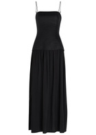 Faithfull The Brand Lenise Linen and Jersey Maxi Dress Black