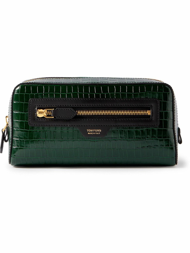 Photo: TOM FORD - Croc-Effect Leather Wash Bag