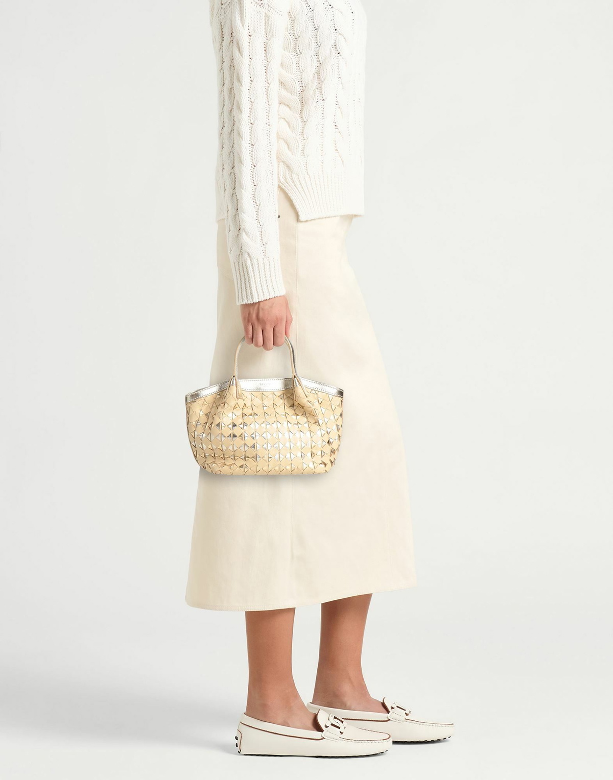 Serapian Womens Handbag in Beige