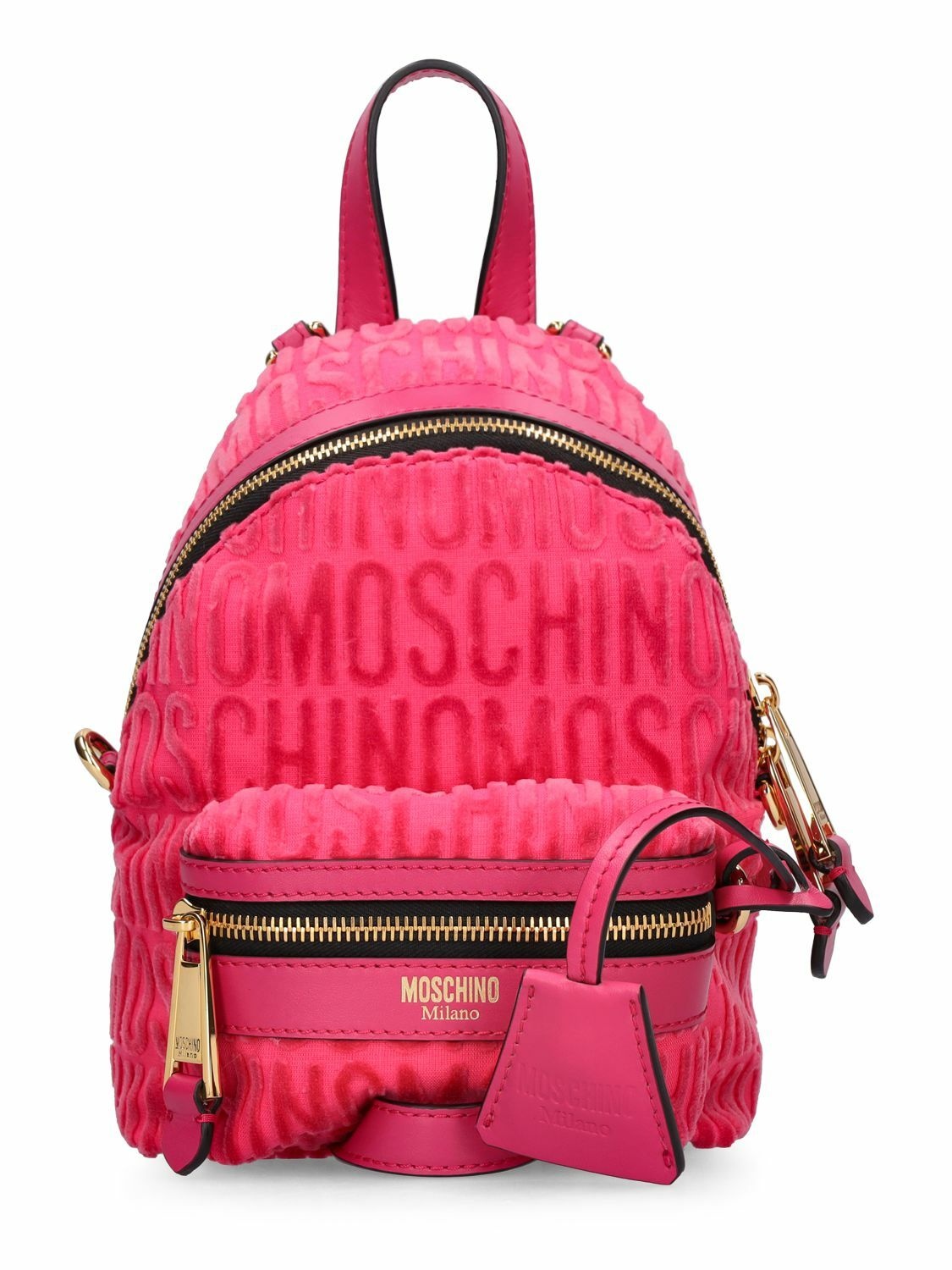Photo: MOSCHINO - Velvet Logo Jacquard Backpack