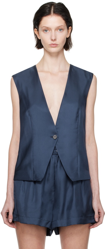 Photo: Silk Laundry Navy Slouch Vest