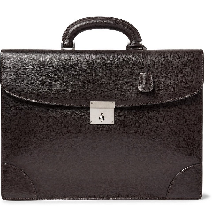 Photo: Valextra - Cross-Grain Leather Briefcase - Men - Dark brown
