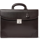 Valextra - Cross-Grain Leather Briefcase - Men - Dark brown